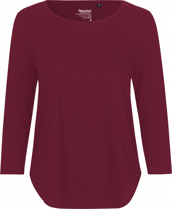 Neutral - Organic Cotton T-Shirt 3/4 Sleeve Female - Bordeaux