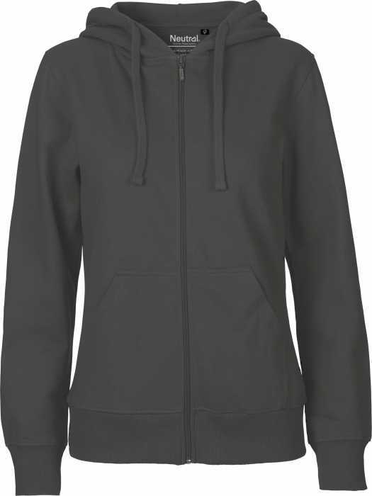 Neutral - Organic Cotton Hoodie With Full Zip Women - Charcoal