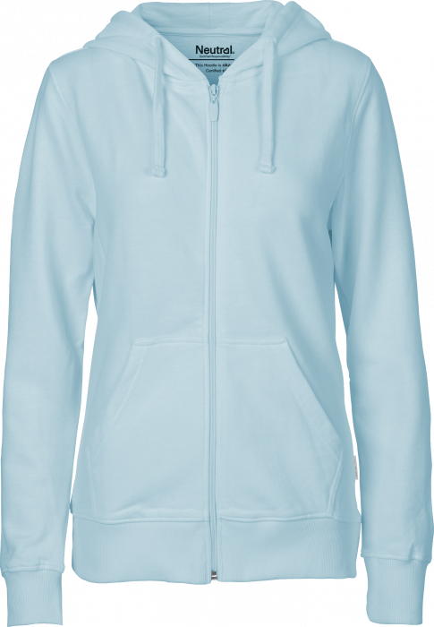 Neutral - Organic Cotton Hoodie With Full Zip Women - Light Blue