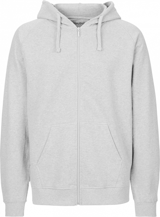 Neutral - Organic Cotton Hoodie With Full Zip - popielatoszary