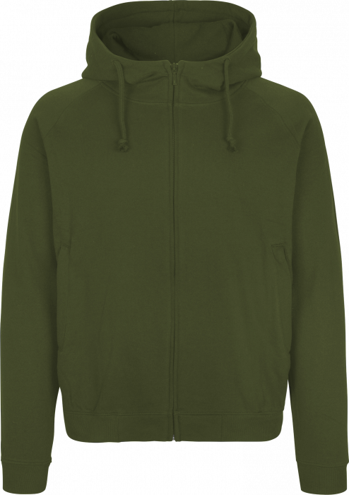 Neutral - Organic Cotton Hoodie With Hidden Zip - Military