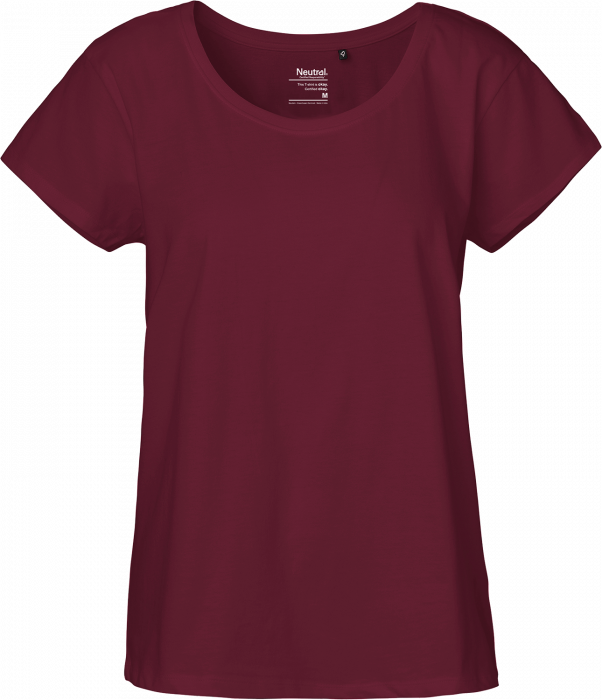 Neutral - Organic Cotton T-Shirt Loose Fit Female - Bordeaux
